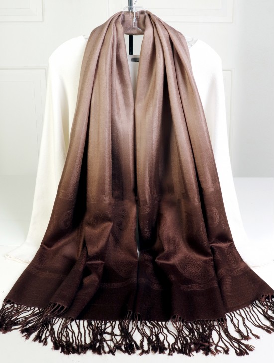 Solid Color Two-Tone Pashmina
